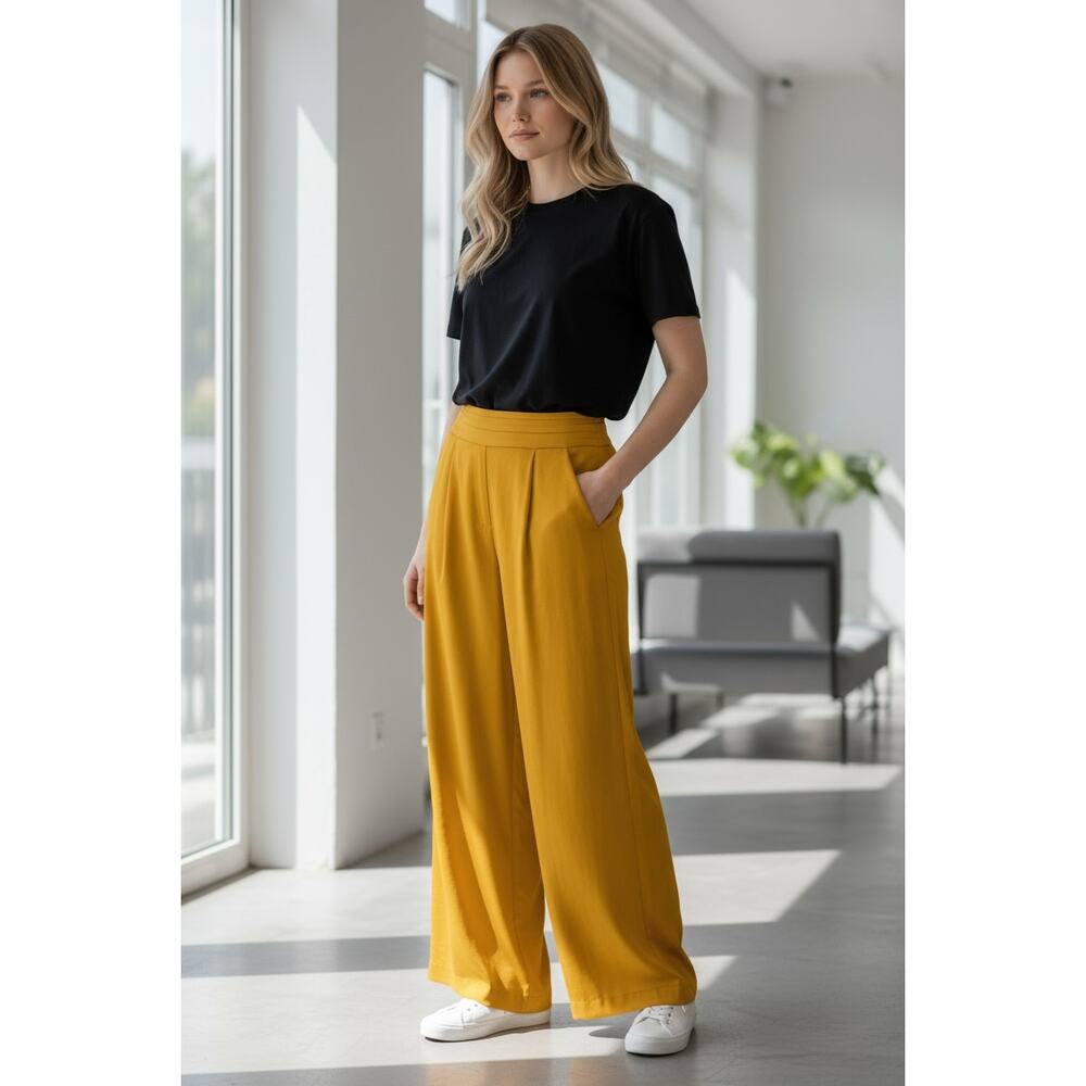 RAMY BROOK Pants NEW Size 6 Cropped Joss Pant $385 Golden Yellow - Picture 1 of 4